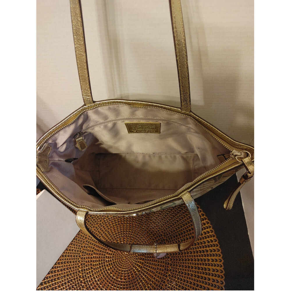 Coach Signature Plaid Cream Lavender Tote F17474 - Picture 7 of 9